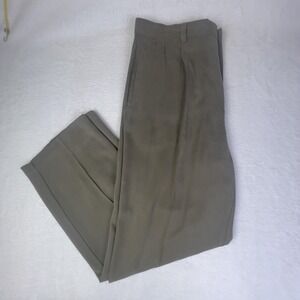 Tommy Bahama Pants Mens 36x30 Brown 100% Silk Pleated Dress Trousers Lounge